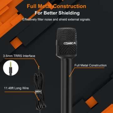 COMICA HRM-S Handheld Wired Microphone for Premium Sound Recording