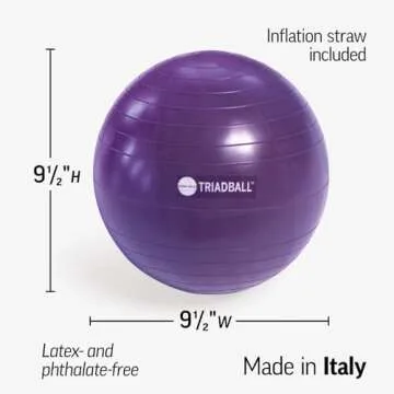 OPTP Triadball – 9½” Diameter Pilates Ball, Adjustable Firmness Workout Ball, Yoga Ball, Stability Ball, and Core Strength Exercise Ball