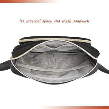 Fanny Packs for Women Fashionable Cute Black Womens Bum Hip Belt Waist Bag Fanny Pack for Women Stylish Crossbody with Adjustable Belts for Disney Hiking Walking Shoping