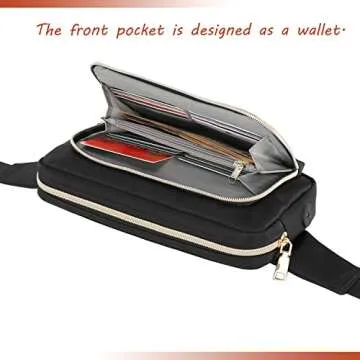 Fanny Packs for Women Fashionable Cute Black Womens Bum Hip Belt Waist Bag Fanny Pack for Women Stylish Crossbody with Adjustable Belts for Disney Hiking Walking Shoping