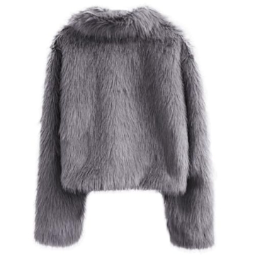 Amazhiyu Women’s Stylish Faux Fur Zip-Up Jacket