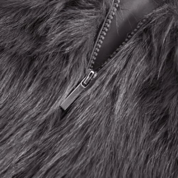 Amazhiyu Women’s Stylish Faux Fur Zip-Up Jacket