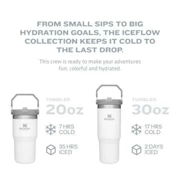 STANLEY IceFlow Stainless Steel Tumbler - Vacuum Insulated Water Bottle for Home, Office or Car Reusable Cup with Straw Leak Resistant Flip Cold for 12 Hours or Iced for 2 Days, Iris, 30OZ