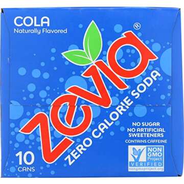 Zevia Zero Calorie Soda, Cola, 12 oz, (10 Pack)