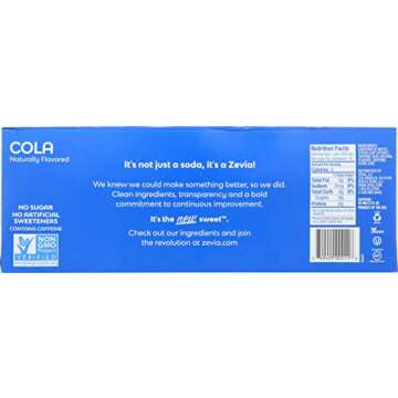 Zevia Zero Calorie Soda, Cola, 12 oz, (10 Pack)