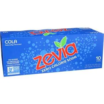 Zevia Zero Calorie Soda, Cola, 12 oz, (10 Pack)