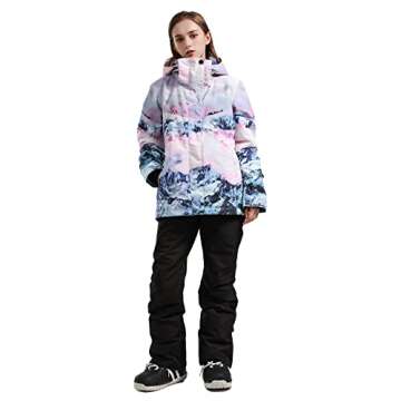 GSOU SNOW Women's Ski Jacket and Pants Waterproof Windproof Snowsuit Snowboarding Coat Insulated War...