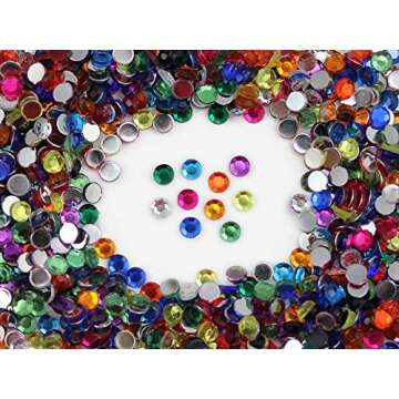 Allstarco 1000PCS 4.5mm SS20 Purple Amethyst .NAT02 Acrylic Flat Back Rhinestones for Jewelry Making and Face Painting Card Making Embelishments Plastic Crafts Gems