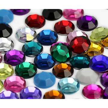 Allstarco 1000PCS 4.5mm SS20 Purple Amethyst .NAT02 Acrylic Flat Back Rhinestones for Jewelry Making and Face Painting Card Making Embelishments Plastic Crafts Gems