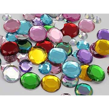 Allstarco 1000PCS 4.5mm SS20 Purple Amethyst .NAT02 Acrylic Flat Back Rhinestones for Jewelry Making and Face Painting Card Making Embelishments Plastic Crafts Gems