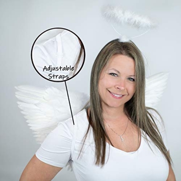Adjustable White Feather Angel Wings for Women - Happy Place Products