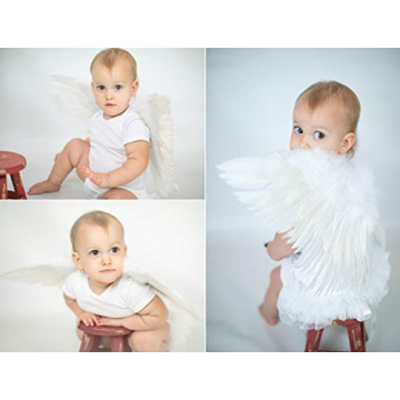 Adjustable White Feather Angel Wings for Women - Happy Place Products