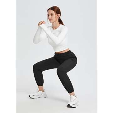 BALEAF Women's Quick Dry Hiking Joggers Pants Lightweight Athletic Running Pants Lounge Casual Outdoor with Pockets Black S