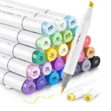 Ohuhu Alcohol Markers Brush Tip - Double Tipped Markers for Creative Expression