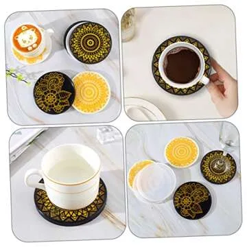 EXCEART Coaster Molds - DIY Silicone Round Coasters