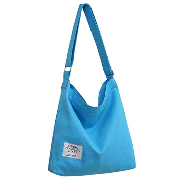 Covelin Women's Retro Large Size Canvas Shoulder Bag Hobo Crossbody Handbag Casual Tote Celestial Bl...