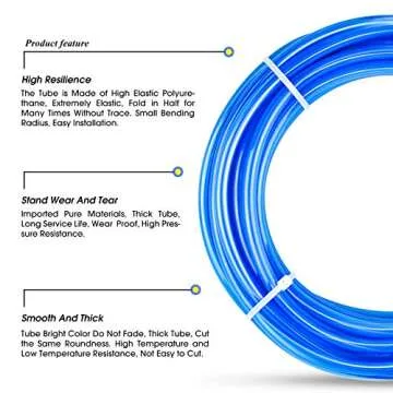 TAILONZ PNEUMATIC Blue 6mm OD 4mm ID Polyurethane PU Air Hose Pipe Tube Kit 10 Meter 32.8ft