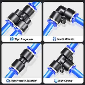 TAILONZ PNEUMATIC Blue 6mm OD 4mm ID Polyurethane PU Air Hose Pipe Tube Kit 10 Meter 32.8ft