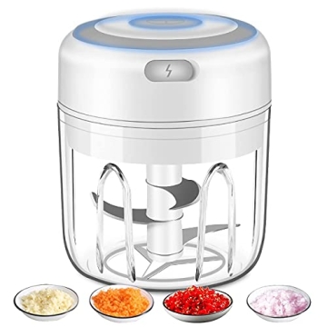 Electric Mini Garlic Chopper, Portable Food Processor for Easy Cooking
