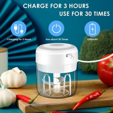 Electric Mini Garlic Chopper - Portable & USB Rechargeable