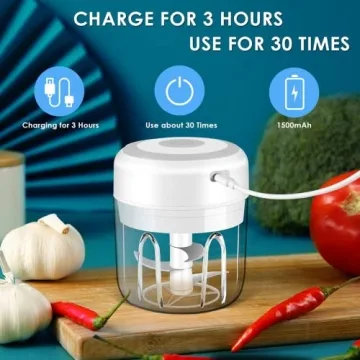 Electric Mini Garlic Chopper - Portable & USB Rechargeable