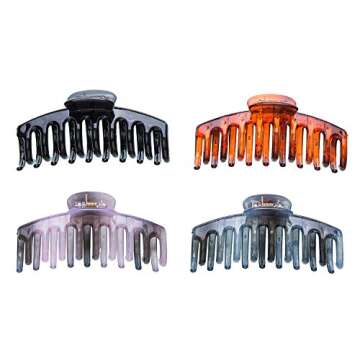 4 Pcs Large Hair Claw Clips For Women Nonslip Big Banana Claw Hair Clips for Women Girls Strong Hold Hair Clips for Thick Hair Accessories