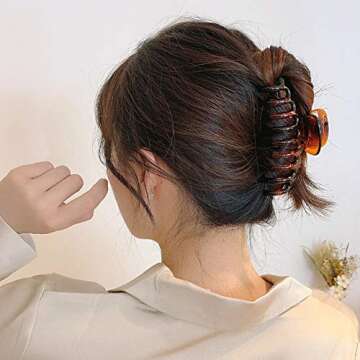 4 Pcs Large Hair Claw Clips For Women Nonslip Big Banana Claw Hair Clips for Women Girls Strong Hold Hair Clips for Thick Hair Accessories