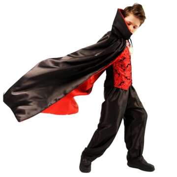 DSplay Kids Gothic Classic Vampire Halloween Costume (10-12Y)