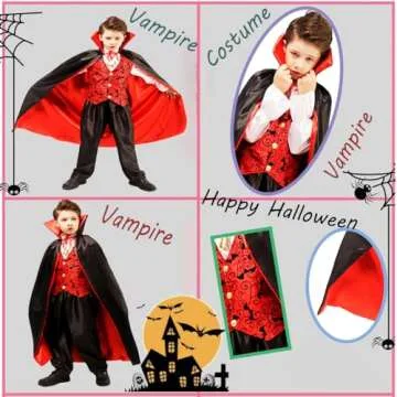 DSplay Kids Gothic Classic Vampire Halloween Costume (10-12Y)