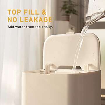 Humidifiers for Bedroom Large Room, AILINKE 2.1Gal/8L Humidifiers for Home Large Ultrasonic Top Fill Humidifier with 3 Speed Humidistat for Baby Kids Adults Yoga Sleep