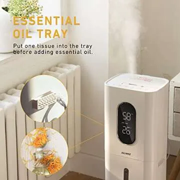 Humidifiers for Bedroom Large Room, AILINKE 2.1Gal/8L Humidifiers for Home Large Ultrasonic Top Fill Humidifier with 3 Speed Humidistat for Baby Kids Adults Yoga Sleep