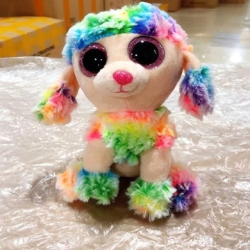 Cuddly TY Beanie Boos Rainbow Toy for Kids - 7 Inches