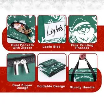 SimpliBins Christmas Light Storage with Dividers and Handles