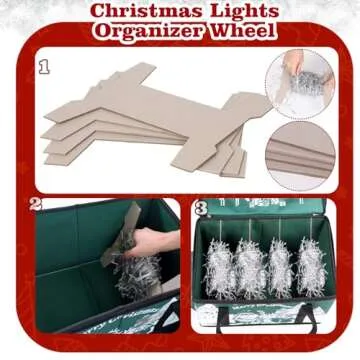 SimpliBins Christmas Light Storage with Dividers and Handles