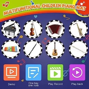 RenFox Musical Play Mat with 25 Sounds for Toddlers
