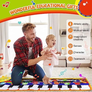 RenFox Musical Play Mat with 25 Sounds for Toddlers