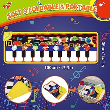 RenFox Musical Play Mat with 25 Sounds for Toddlers