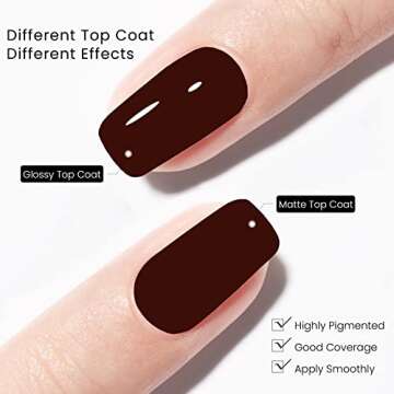 MAYCHAO 15ML Gel Nail Polish 1Pc Deep Cherry Red Nail Polish Soak Off UV LED Blood Red Nail Gel Polish Nail Art Starter Manicure Salon DIY at Home, 0.5 OZ