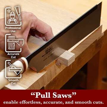 SUIZAN Dozuki Dovetail Saw 9.5" Crosscut - Professional Japanese Pullsaw Handsaw Woodworking Tools