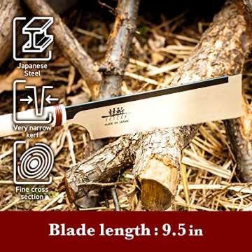 SUIZAN Dozuki Dovetail Saw 9.5" Crosscut - Professional Japanese Pullsaw Handsaw Woodworking Tools