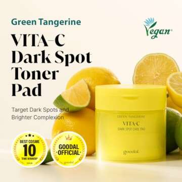 GOODAL Green Tangerine Vita C Toner Pads, Korean Skin Care, K-Beauty, Glass Skin, Pore Care, 70 Shee...