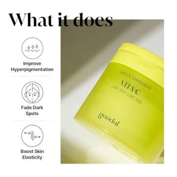 GOODAL Green Tangerine Vita C Toner Pads, Korean Skin Care, K-Beauty, Glass Skin, Pore Care, 70 Sheets, Valentine Day Gifts