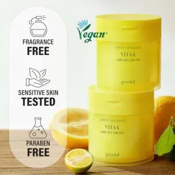GOODAL Green Tangerine Vita C Toner Pads, Korean Skin Care, K-Beauty, Glass Skin, Pore Care, 70 Sheets, Valentine Day Gifts