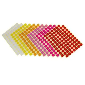 Sticky Color Coding Labels Removable Small Circle Dot Stickers for Classroom Organization Decorations Yard Sale Calendar Planner, 3/4 inch Diameter, 12 Colors, Total 1680 Dots in 24 Sheets