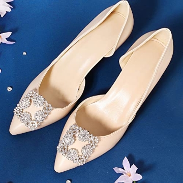 Chargances Rhinestone Wedding Shoe Clips for Stylish Elevation
