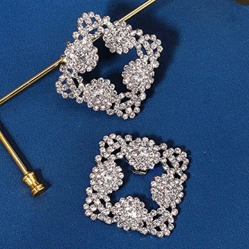 Chargances Rhinestone Wedding Shoe Clips for Stylish Elevation