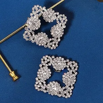 Chargances Rhinestone Wedding Shoe Clips for Stylish Elevation