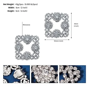 Chargances Rhinestone Wedding Shoe Clips for Stylish Elevation