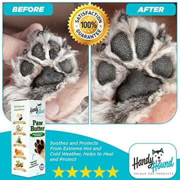 Handy Hound Dog Paw Balm - Paw Butter – Ultimate Dog Paw Protector & Dry Skin Treatment - Nourishi...
