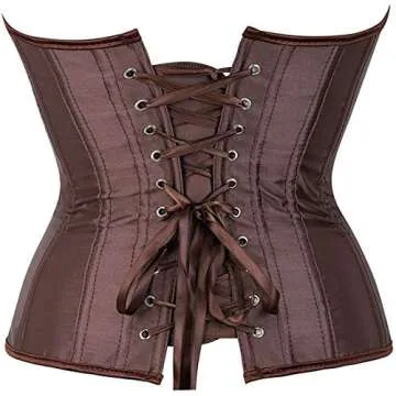HNGHOU Women's Bustier Corset Top - Elegant Plus Size Satin Waist Cincher